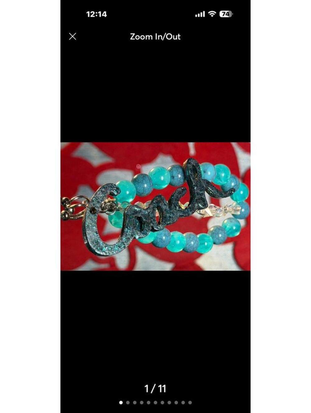 Authentic Coach charm and a beaded purse charm teal and purple iridescent - Picture 3 of 10